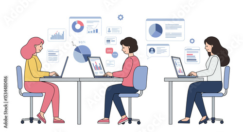 Diverse women body positivity and self acceptance concept for health and wellness design vector illustration