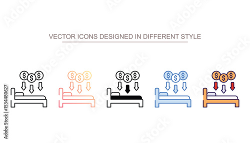 Passive Income icon design with white background stock illustration