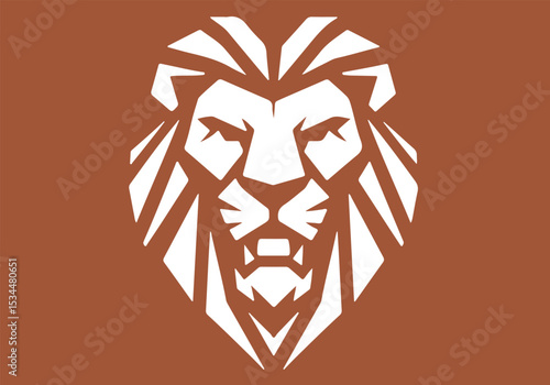 Bold angular lion head logo with a symmetrical, sharp-edged design. Perfect for tech, sports, or innovation branding.