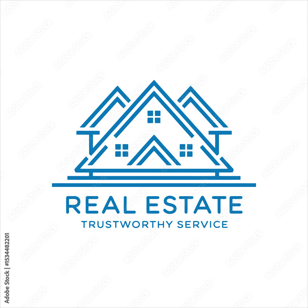 Fototapeta premium Classic Real Estate Logo Design with Roof Symbol for Agencies