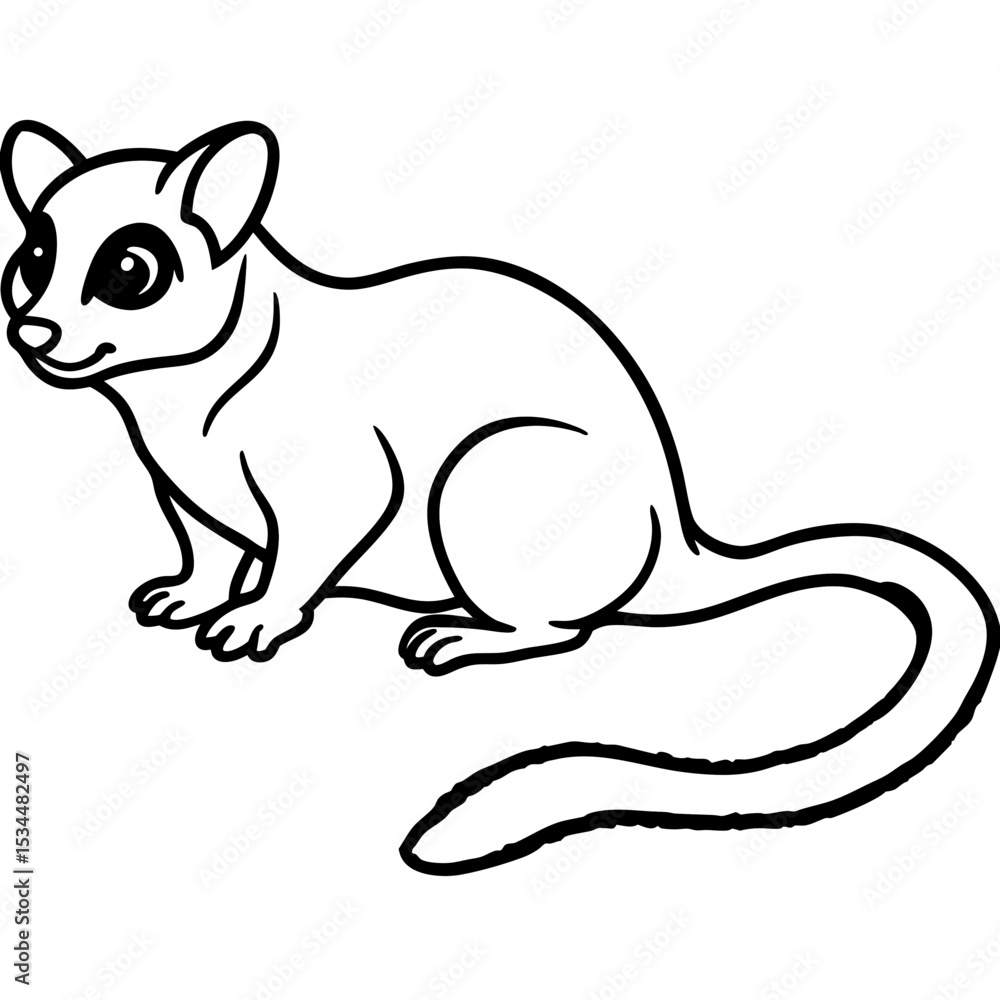 Fototapeta premium Minimalist Sugar Glider Line Art Illustration