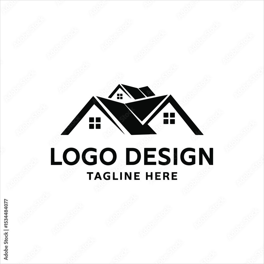 Fototapeta premium Modern Real Estate Logo Design for Home Builders and Property Developers
