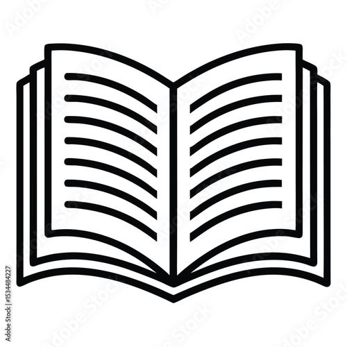 Open Book Icon A Simple, Clean Vector Illustration for Education, Reading, and Knowledge