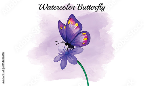 Watercolor Butterfly, butterfly on the flowers, butterflies, Lovely watercolor Butterfly, butterflies design