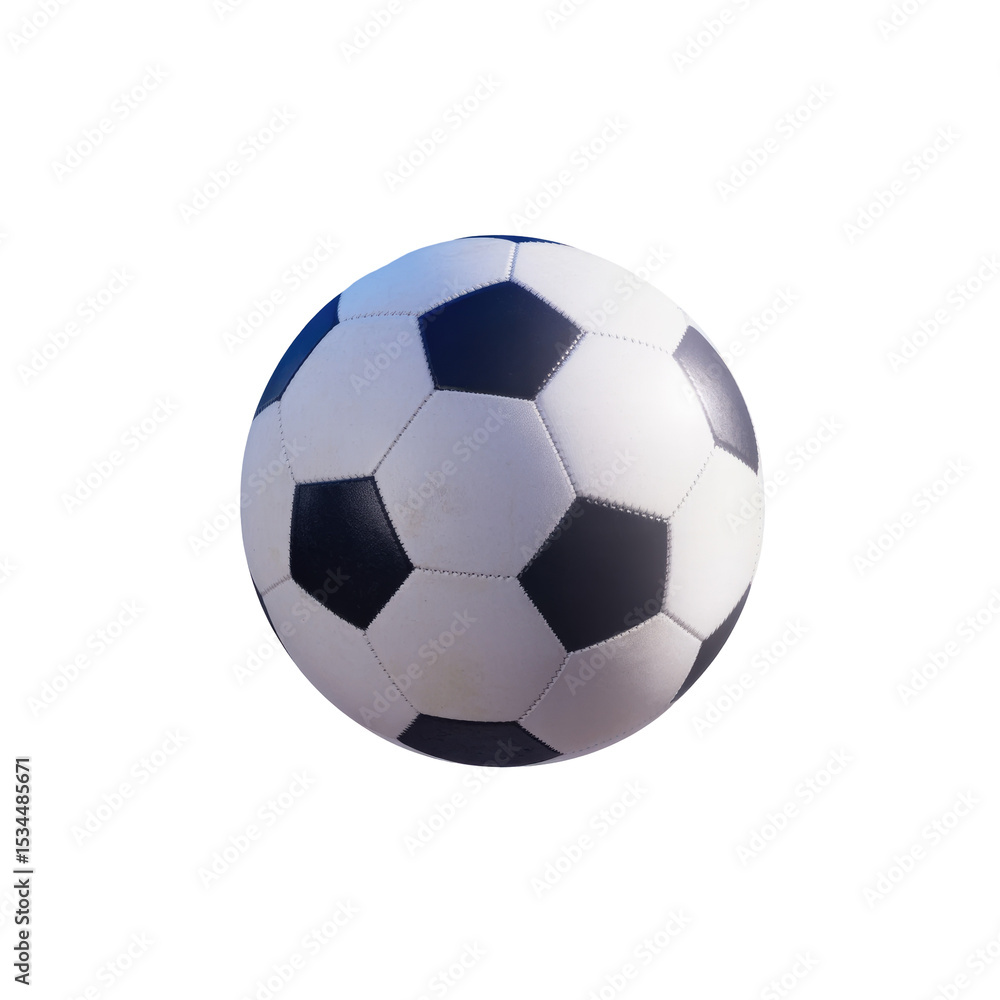 Obraz premium Isolated soccer ball image for sports equipment and game design and football match visuals and black background
