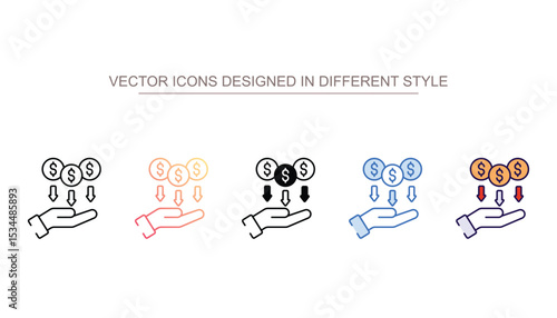 Passive Income icon design with white background stock illustration