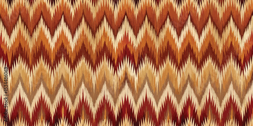 Vibrant zigzag pattern in warm earth tones with a stylish design.