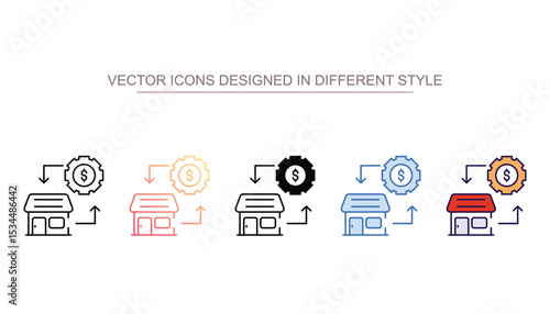 Asset Utilization icon design with white background stock illustration
