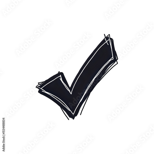 Hand-Drawn Check Mark: Perfect for Approval, Confirmation, and Completion Graphics
