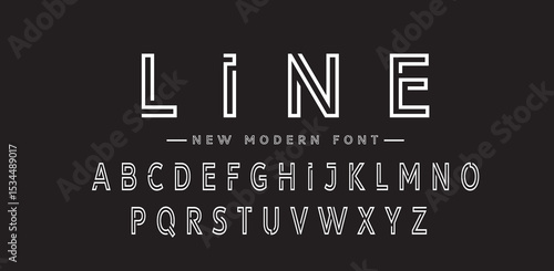 Font alphabet creative modern with black dots, letters A, B, C, D, E, F, G, H, I, J, K, L, M, N, O, P, Q, R, S, T, U, V, W, X, Y, Z and numerals 0, 1, 2, 3, 4, 5, 6, 7, 8, 9, vector illustration 10EPS