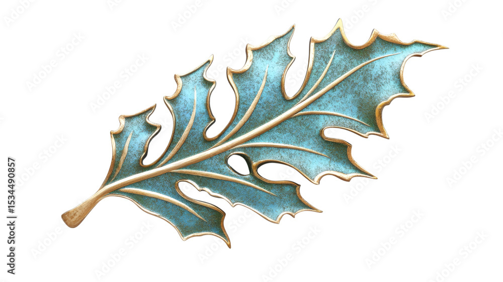 Naklejka premium Festive holly leaf isolated on white background 