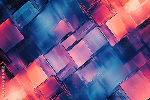 Abstract geometric pattern of translucent cubes