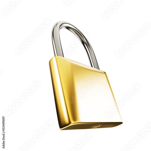 padlock with key isolated