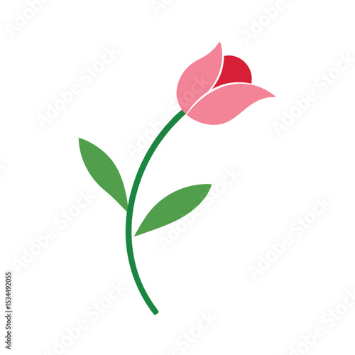Single Stem Floral Line Art Minimalist Style