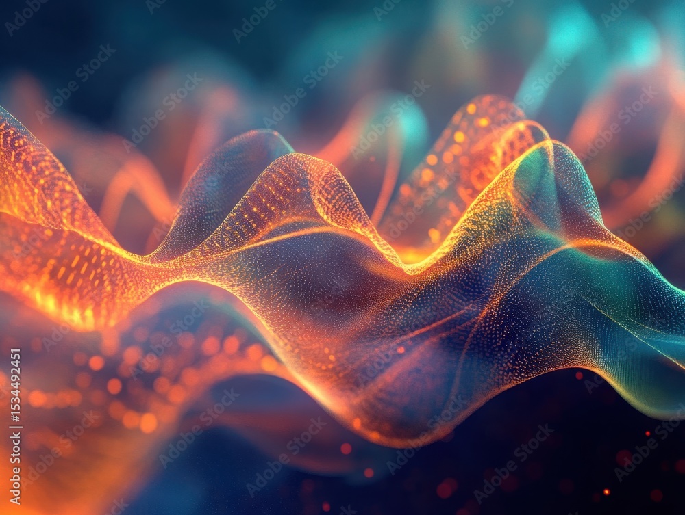 Fototapeta premium Vibrant Orange and Blue Abstract Wave Background