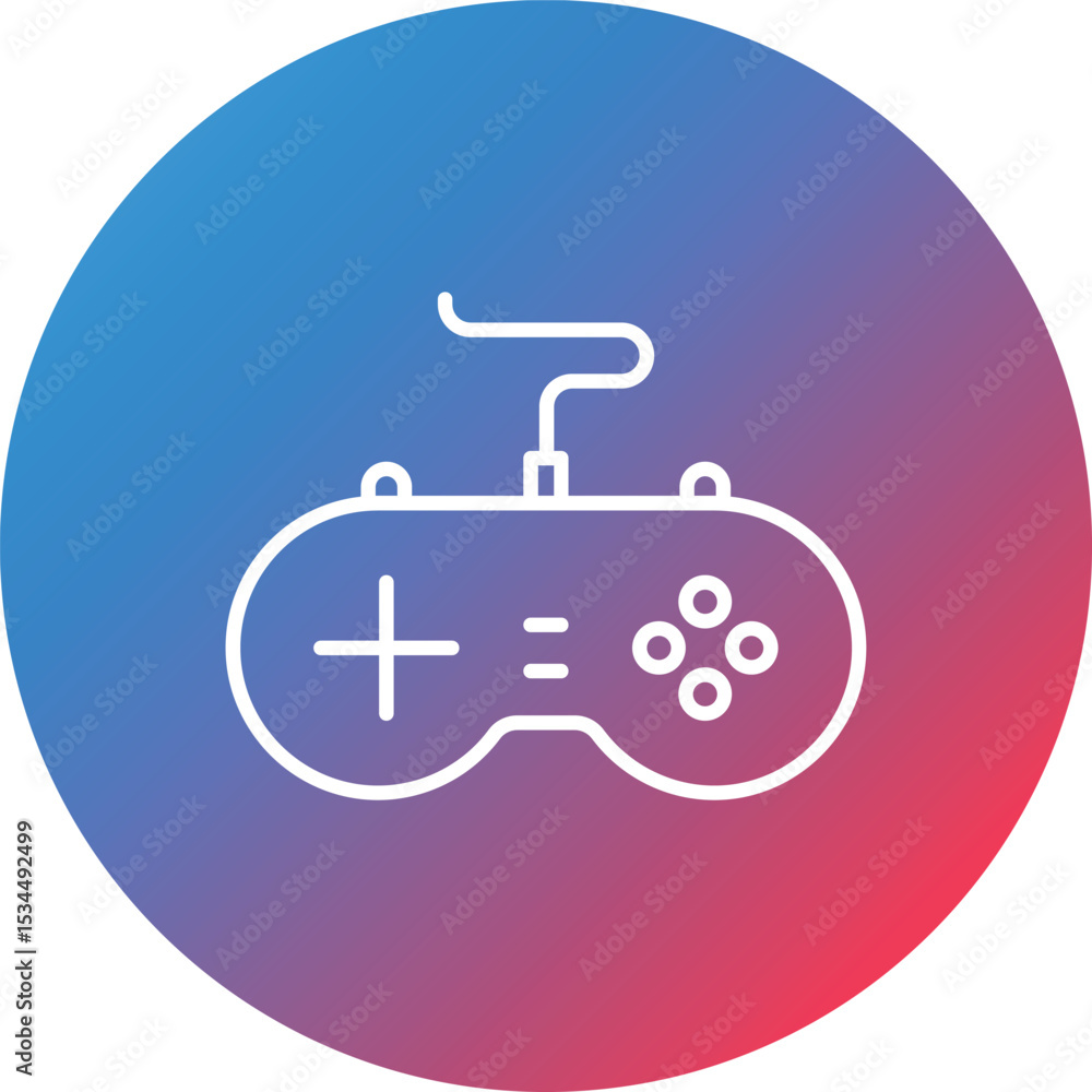 Gamepad Line Gradient Circle Background Icon Gamepad Line Gradient Circle Background Icon