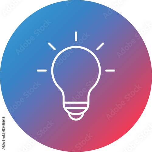 Lightbulb Line Gradient Circle Background Icon