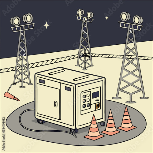 vector illustration of an old television antenna