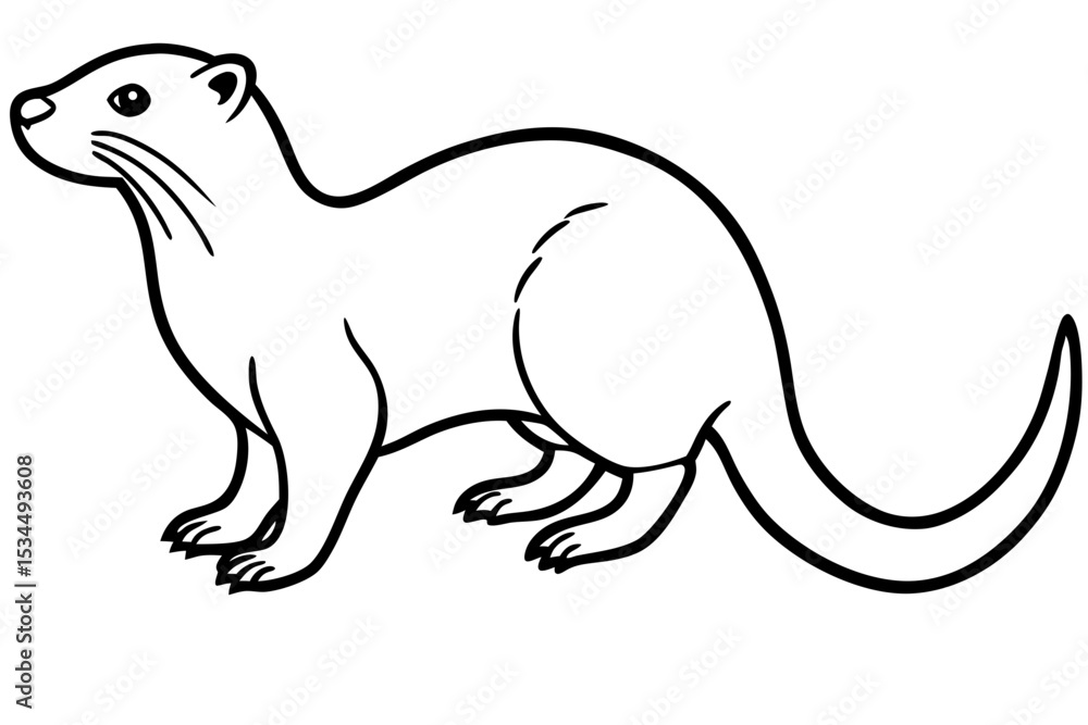 Fototapeta premium Otter vector illustration line art and white background