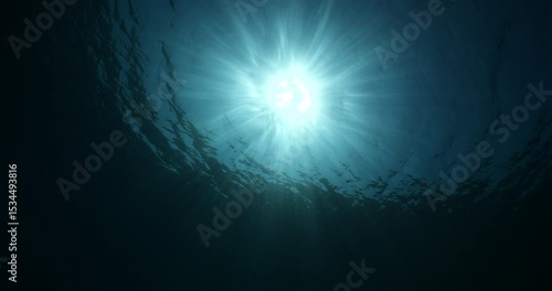 sun beams and rays scenery underwater 