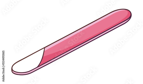 Illustration of a Pink and White Emery Board Nail File for Manicures