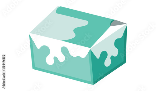 Wallpaper Mural Turquoise Cube with White Liquid Design on a White Background for Design Use Torontodigital.ca