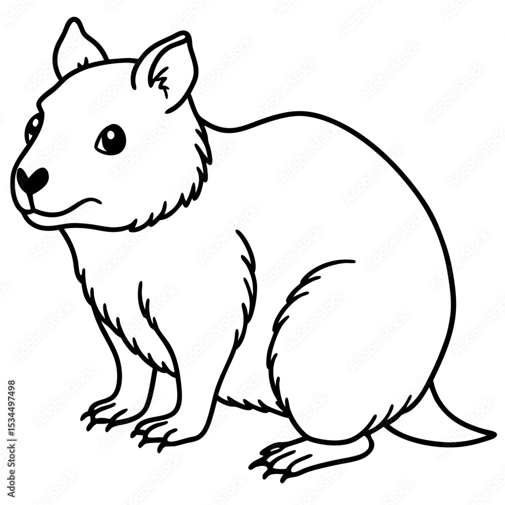 Fototapeta premium Minimalist Quokka Line Art Vector