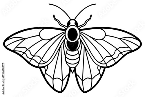 Sleek Opal Moth Vector Design