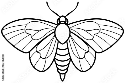 Sleek Opal Moth Vector Design