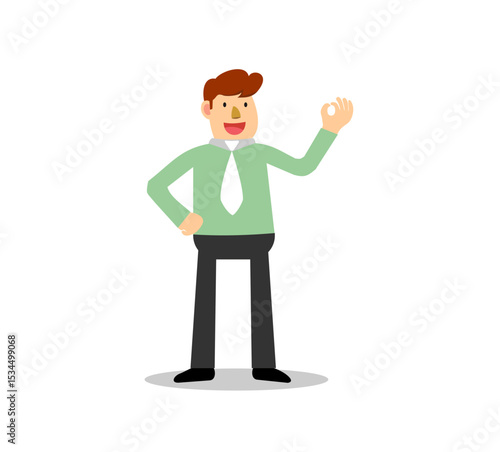 Businessman standing with ok sign
