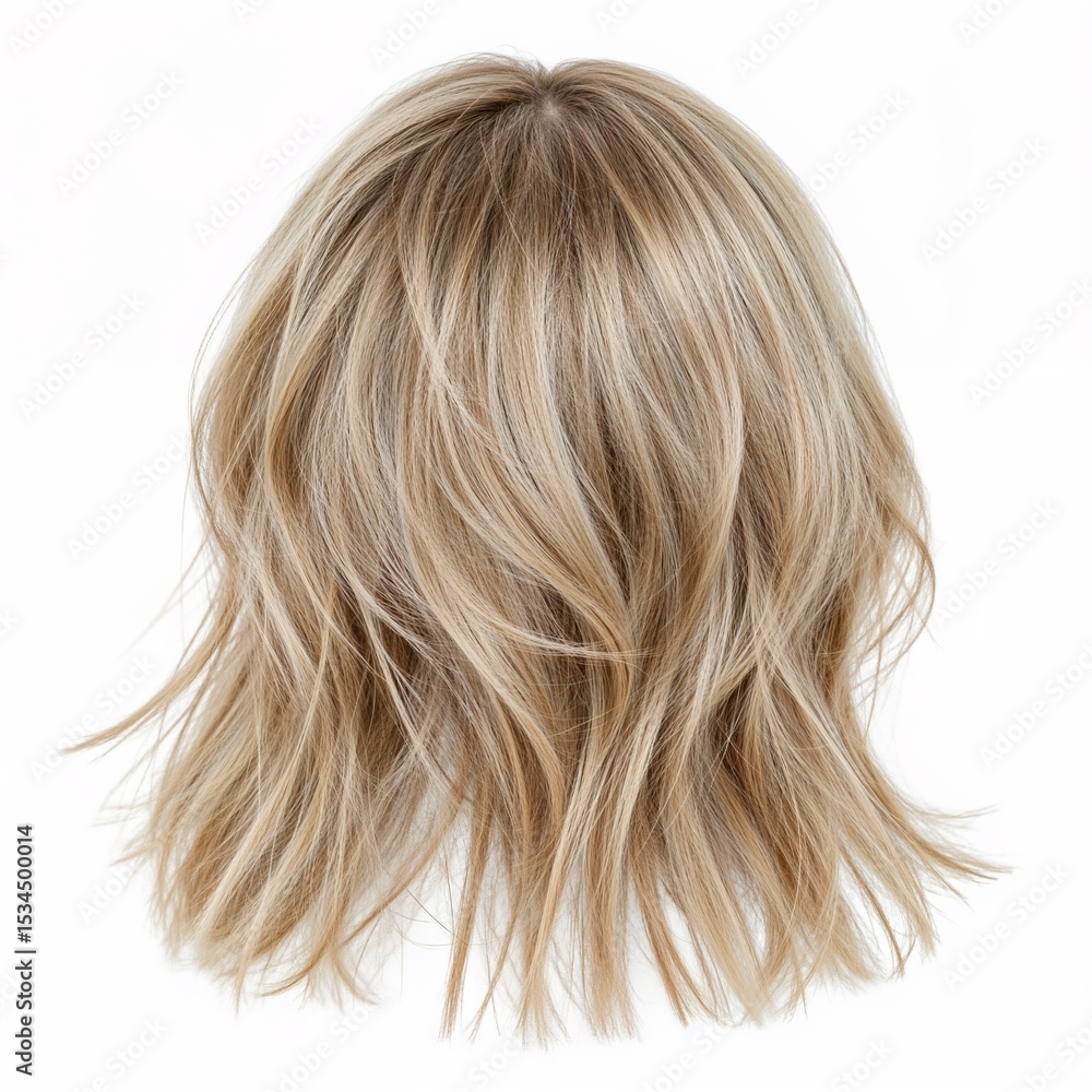 Naklejka premium Blonde hair back view over white background, no shadow