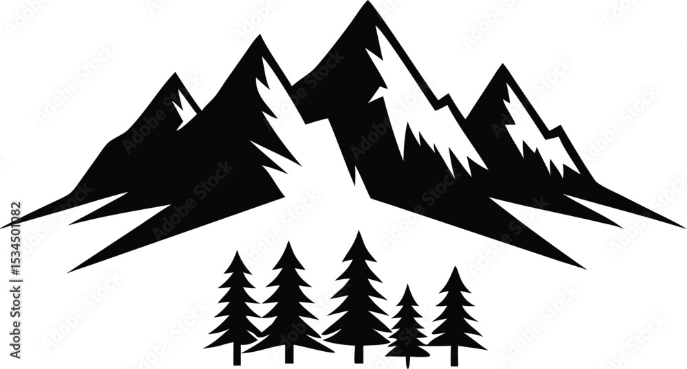 Obraz premium vector illustration of a mountain