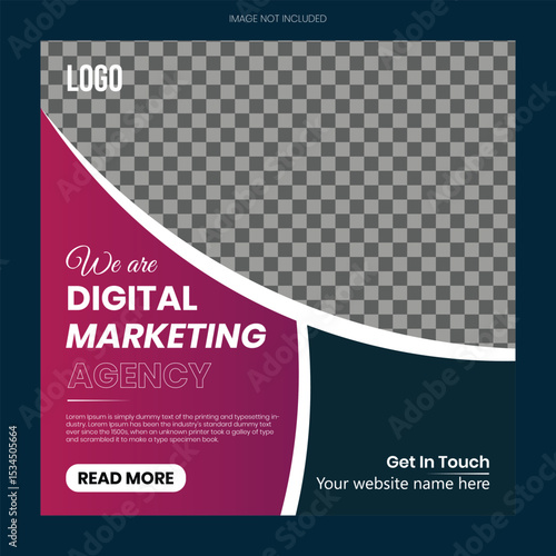 Digital Marketing Social Media Post Template Layout and digital business marketing banner for social media post template.