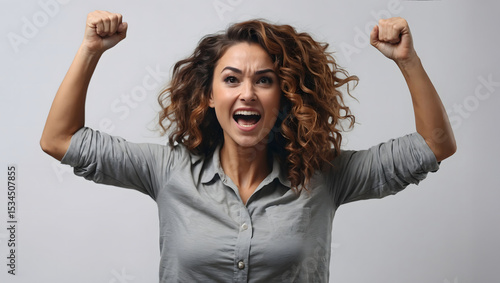 young woman screaming