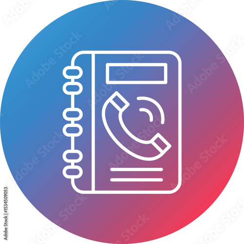 Phonebook Line Gradient Circle Background Icon