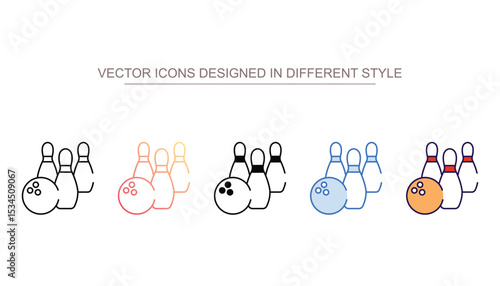 Bowling icon design with white background stock illustration
