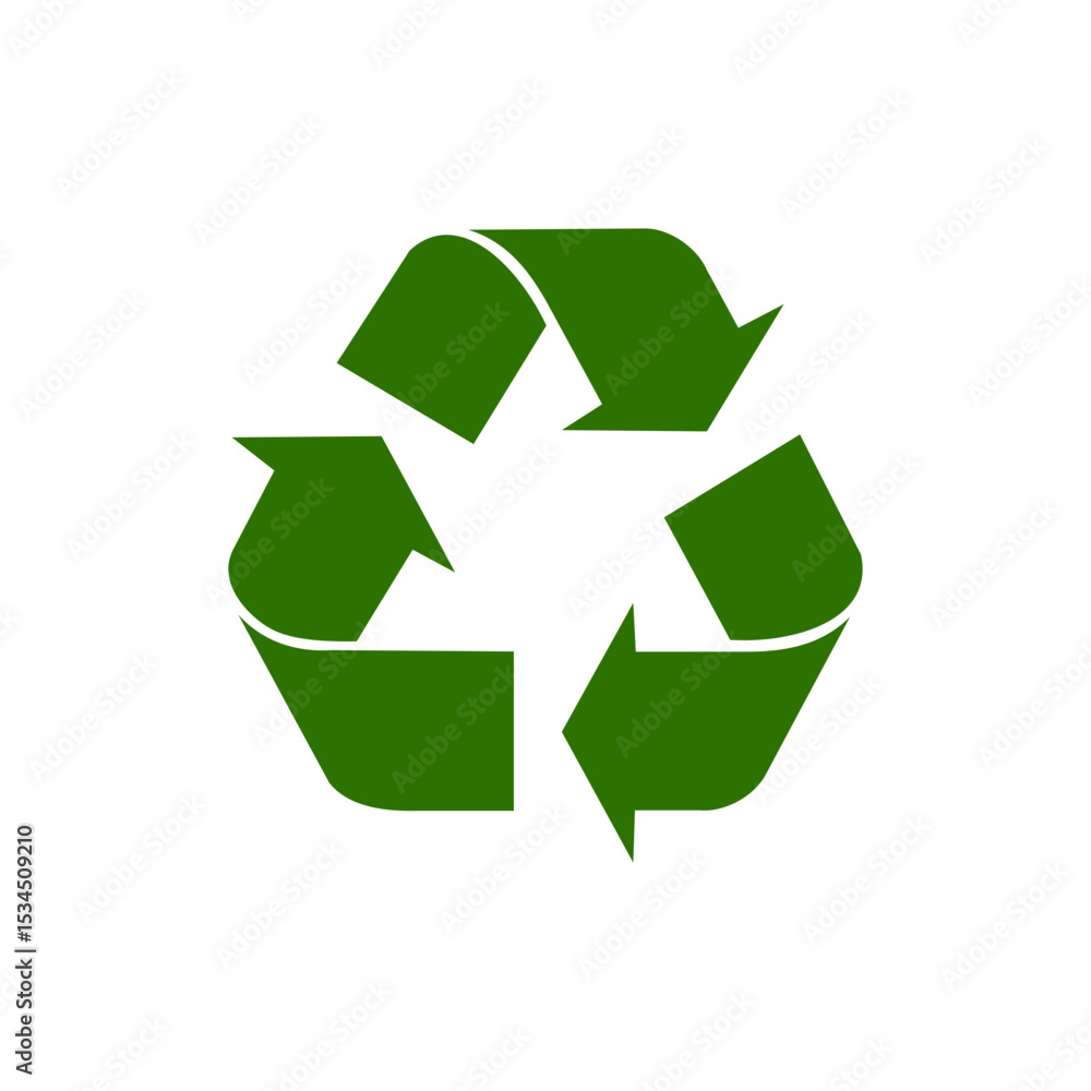 RECYCLE VECTOR SIGN ICON GREEN RECYCLE VECTOR SIGN ICON GREEN