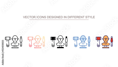 Sculpting icon design with white background stock illustration