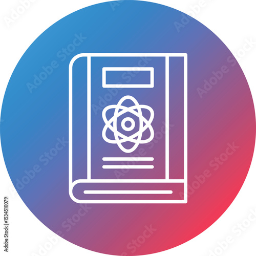 Physics Book Line Gradient Circle Background Icon