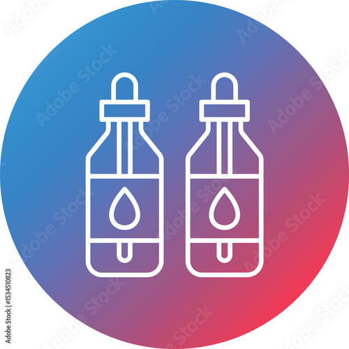 Essential Oil Line Gradient Circle Background Icon