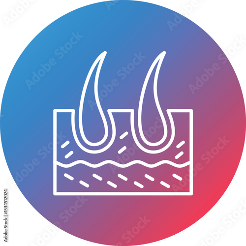 Skin Hair Line Gradient Circle Background Icon