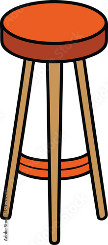 bar stool icon clipart vector on transparent background	
