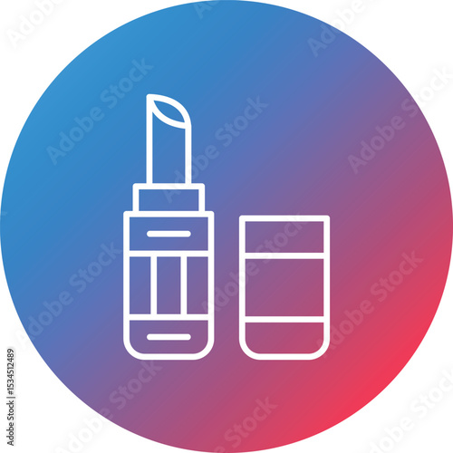 Lipstick Line Gradient Circle Background Icon