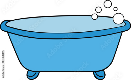 bathtub icon clipart vector on transparent background	
