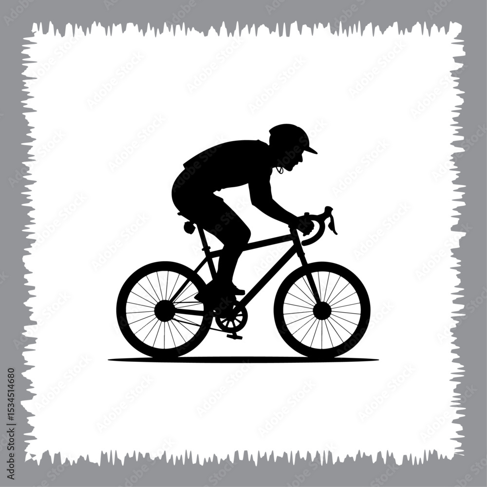 Obraz premium Bicycle vector illustration featuring a simple icon style with vintage and modern elements on white background