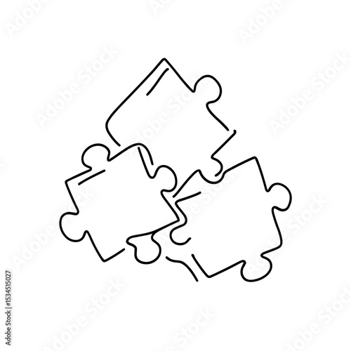 Stacked outline puzzle pieces in a minimalist design  