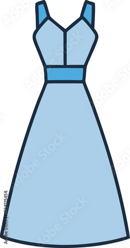 bridesmaid dress icon clipart vector on transparent background	
