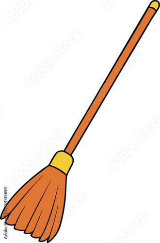 broom icon clipart vector on transparent background	
