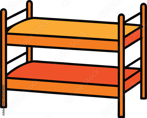 bunk bed icon clipart vector on transparent background	
