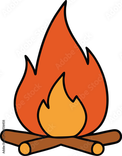 campfire icon clipart vector on transparent background	
